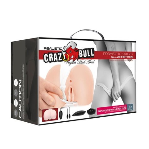 Podwójny masturbator 2 dziurki cyberskóra wibracje Crazy Bull