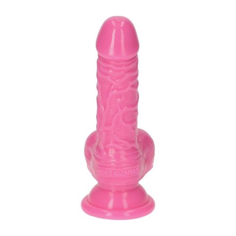 Różowe żylaste dildo gumowe z przyssawką 10,5 cm Toyz4lovers