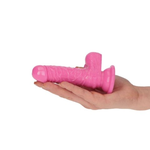 Różowe żylaste dildo gumowe z przyssawką 10,5 cm Toyz4lovers