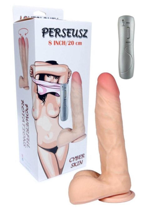 Dildo penis z rotacją i przyssawką jądrami 23cm B - Series Real