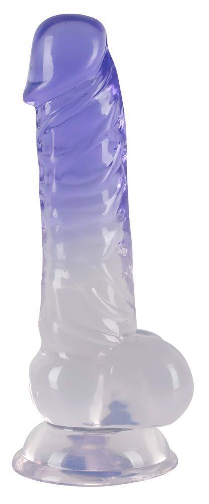 Transparentny penis żylasty z przyssawką 19,5 cm Crystal