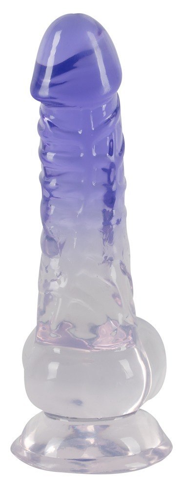 Transparentny penis żylasty z przyssawką 19,5 cm Crystal