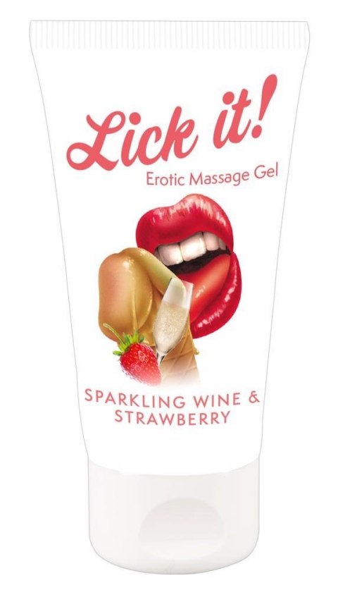 Żel do masażu erotycznego jadalny truskawka 50 ml Lick it!