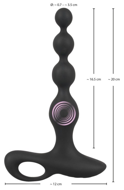 Koraliki kulki analne do pupy wibracje 20cm 10tryb Black Velvets