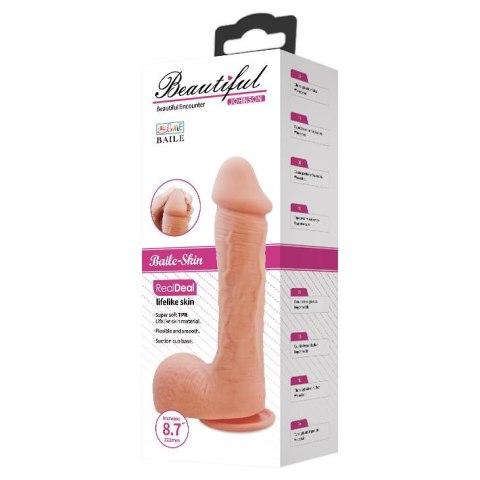 Dildo realistyczne sztuczny penis przyssawka 22cm BAILE