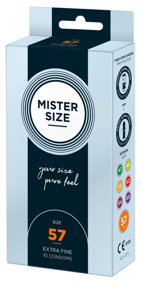 Dopasowane prezerwatywy mister size 57 mm 10szt Mister Size