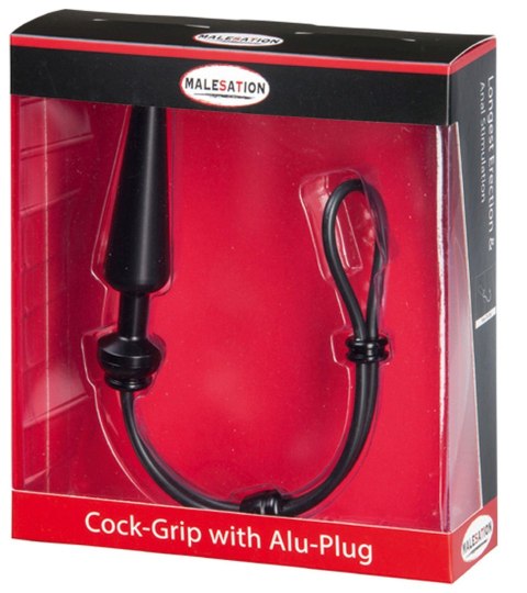 MALESATION Cock-Grip with Alu-Plug medium, black Malesation