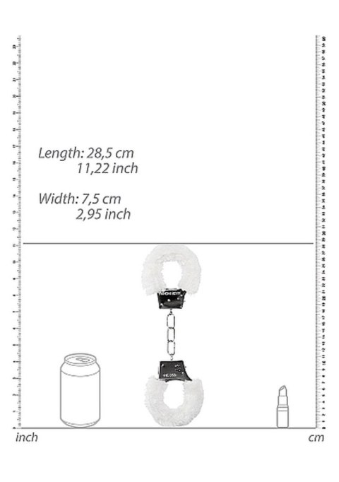 Kajdanki metalowe z futerkiem pluszem bdsm bondage Ouch!