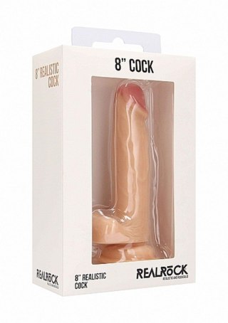 Realistic Cock - 8" - With Scrotum - Skin RealRock