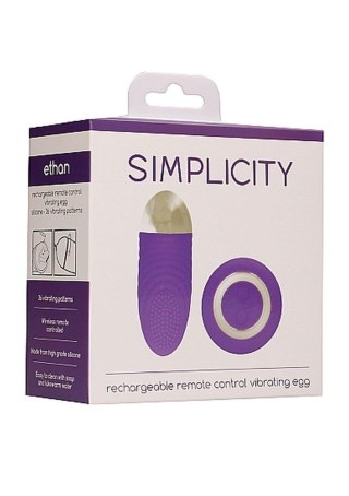 Ethan - Rechargeable Remote Control Vibrating Egg - Purple Simplicity