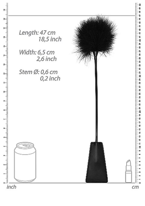 Packa BDSM Ouch! Crop With Feather - Black Ouch!