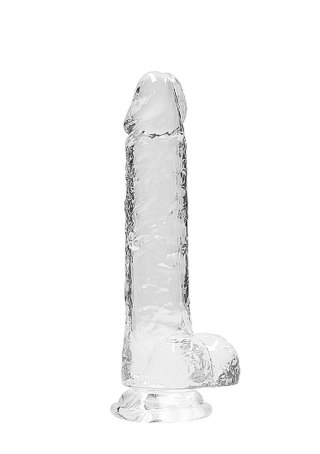 Przezroczyste dildo gumowe z prostym trzonem 21cm RealRock