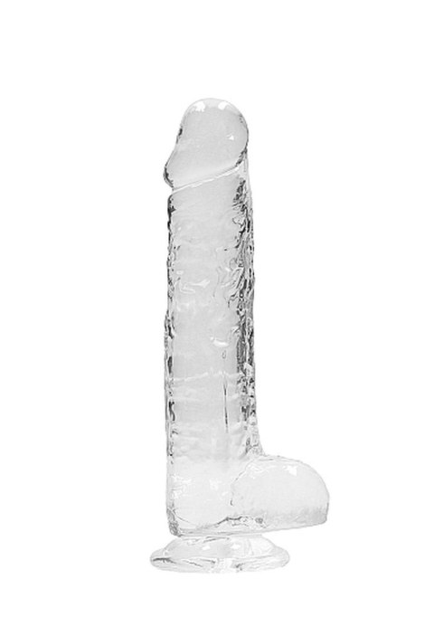 Przezroczyste dildo gumowe z prostym trzonem 21cm RealRock