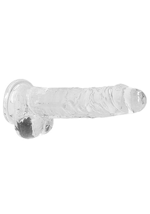 Przezroczyste dildo gumowe z prostym trzonem 21cm RealRock