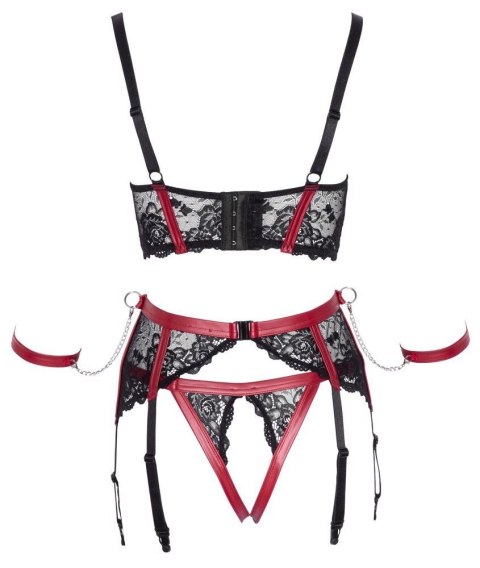 Shelf Bra Set black/red M Cottelli BONDAGE