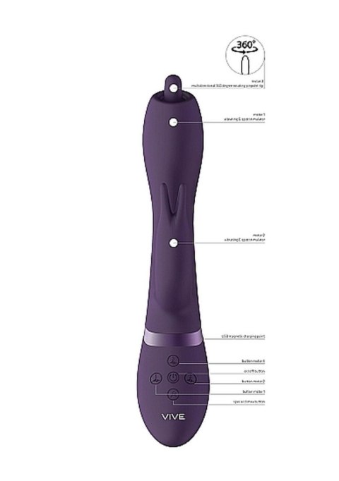 Wibrator Nilo - Pinpoint Rotating G-spot Rabbit - Purple Vive