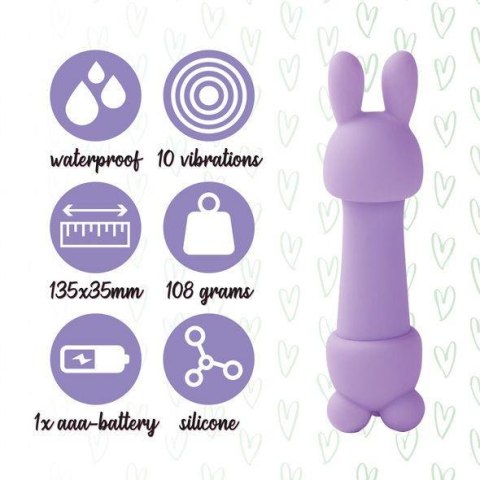 FeelzToys - Mister Bunny Massage Vibrator met 2 Dopjes Paars FeelzToys