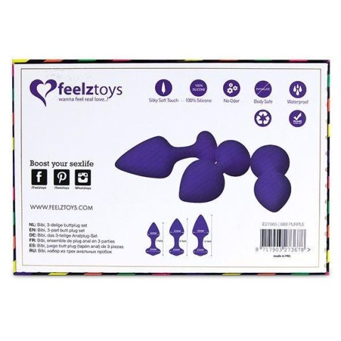 Zestaw 3 analnych zatyczek silikonowe korki plug FeelzToys