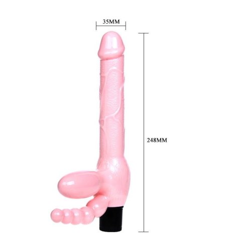 Podwójne dildo z wibracjami stymulacja anusa 25 cm BAILE