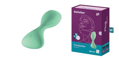 Płaskie dildo gładkie analne z wibracjami korek Satisfyer