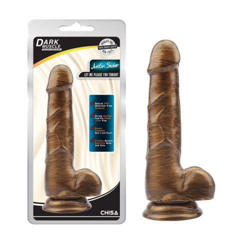 Dildo realistyczne jak penis przyssawka jądra 19cm DarkMuscle