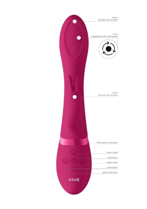 Wibrator masażer - Spinning G-spot Rabbit - Pink ShotsToys