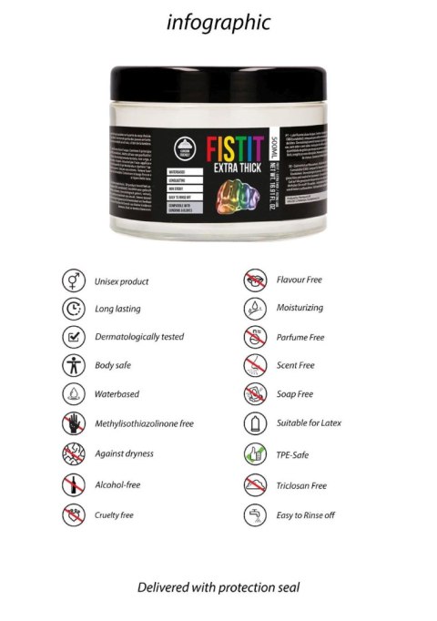 Żel Fisting Fist It - Extra Thick - Rainbow - 500 ml ShotsToys