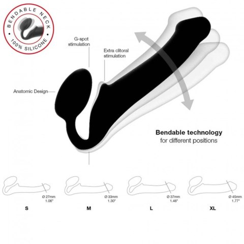 Czarne podwójne dildo stymulacja punktu G pochwy Strap-on-me