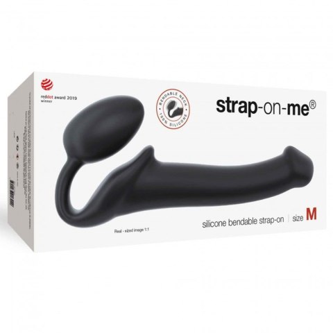 Czarne podwójne dildo stymulacja punktu G pochwy Strap-on-me