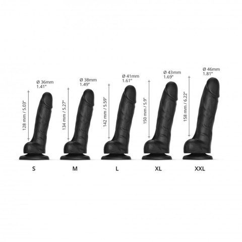 Dildo realistyczne sliding skin black s Strap-on-me