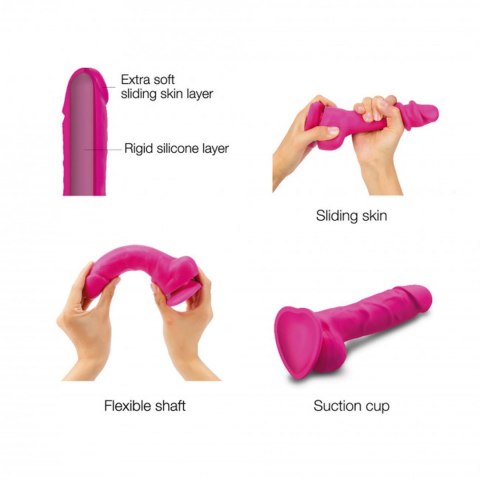 Ralistyczne dildo sliding skin fuchsia l Strap-on-me