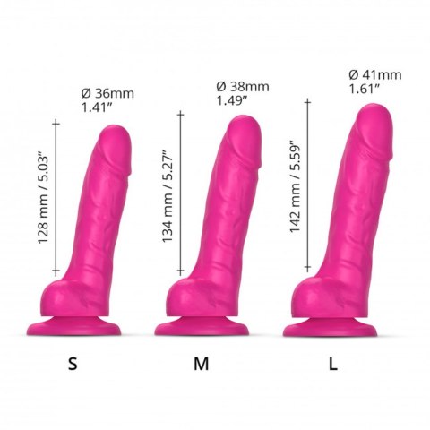 Ralistyczne dildo sliding skin fuchsia l Strap-on-me