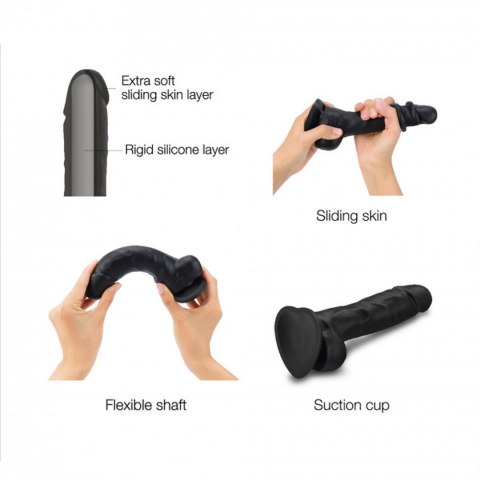 Realistyczne dildo sliding skin black xxl Strap-on-me