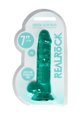 Silikonowe zielone dildo z mocną przyssawką 19 cm RealRock