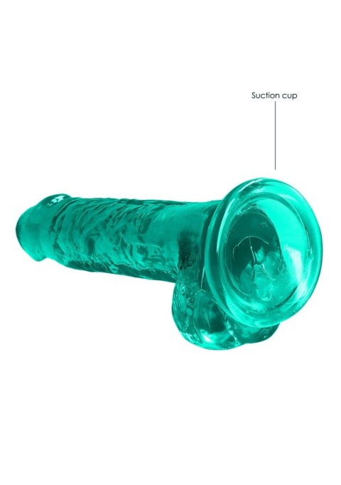 Silikonowe zielone dildo z mocną przyssawką 19 cm RealRock