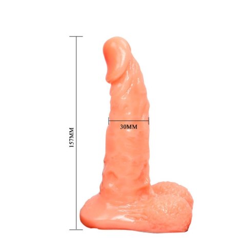 Dildo z jądrami przyczepiane do strap-on 15,7 cm BAILE