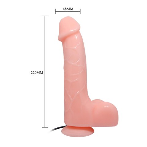 Wibrujące żylaste realistyczne dildo jądra 22 cm BAILE