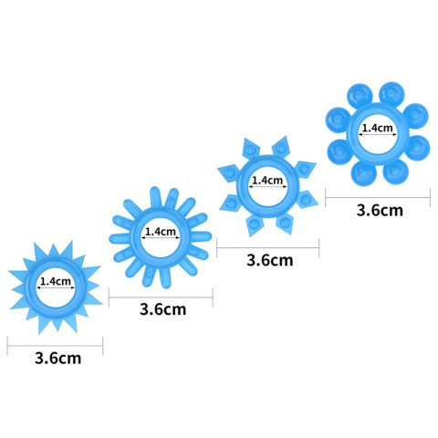Cztery pierścienie zestaw świecący w ciemności Lovetoy
