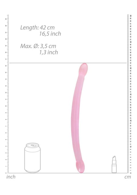 Cienkie podwójne dildo do sexu lesbijskiego 42 cm RealRock