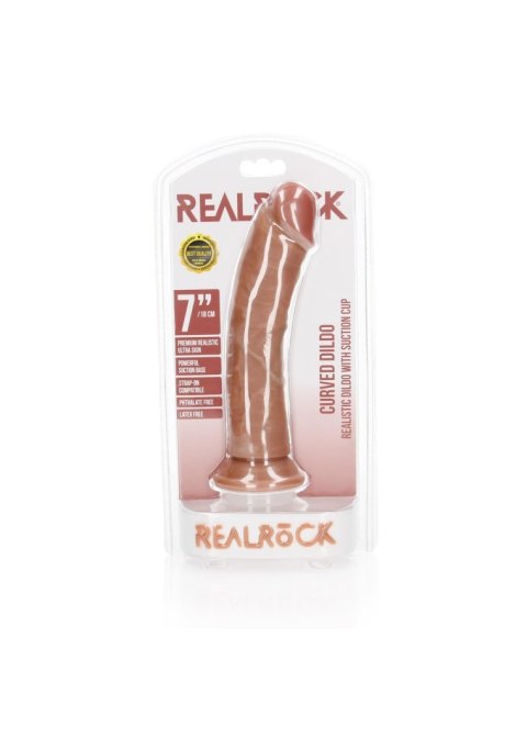 Czarne silikonowe dildo z mocną przyssawką 20 cm RealRock