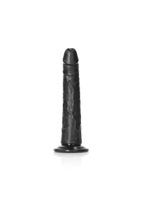 Czarne silikonowe dildo z mocną przyssawką 22,5 cm RealRock