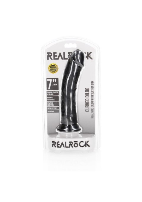 Czarne silikonowe dildo z mocną przyssawką 25 cm RealRock