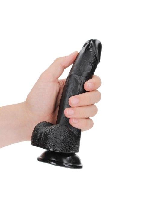 Czarne silikonowe dildo zakrzywione przyssawka 20 RealRock