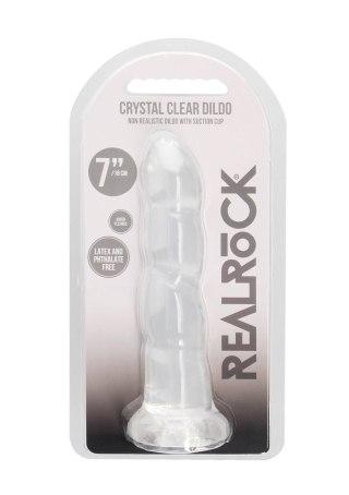 Dildo białe spiralne z mocną przyssawką 18 cm RealRock