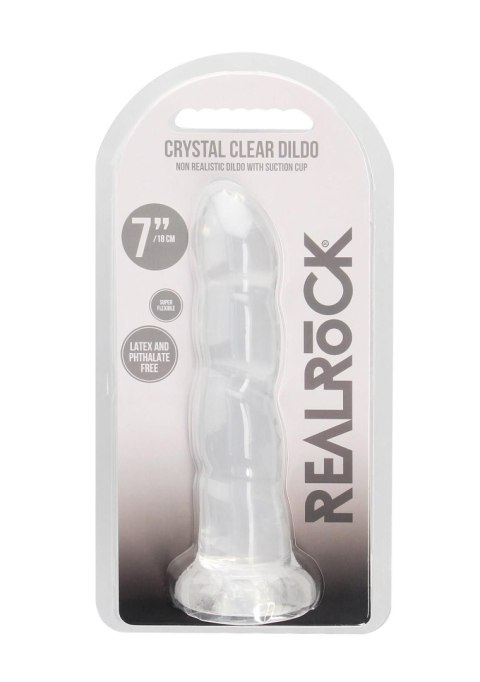 Dildo białe spiralne z mocną przyssawką 18 cm RealRock