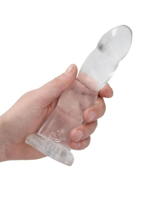 Dildo białe spiralne z mocną przyssawką 18 cm RealRock