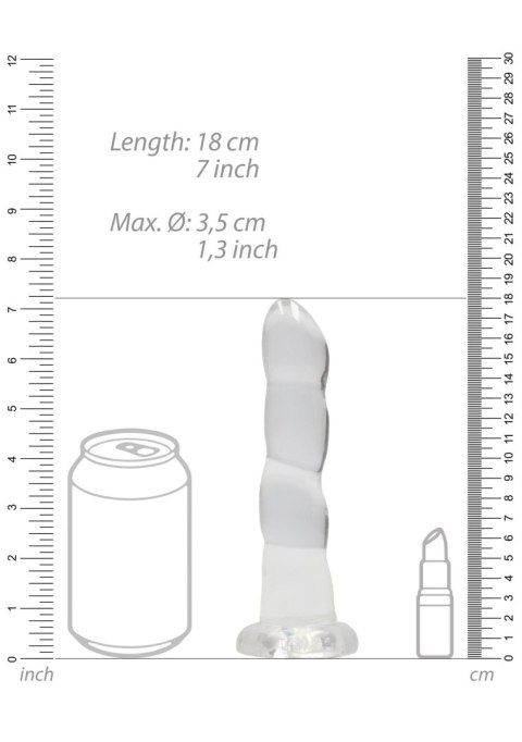 Dildo białe spiralne z mocną przyssawką 18 cm RealRock