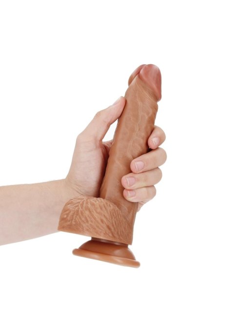 Dildo duże żylaste miękkie z mocną przyssawką 17cm RealRock