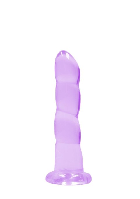 Dildo fioletowe spiralne z mocną przyssawką 18 cm RealRock