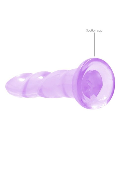 Dildo fioletowe spiralne z mocną przyssawką 18 cm RealRock